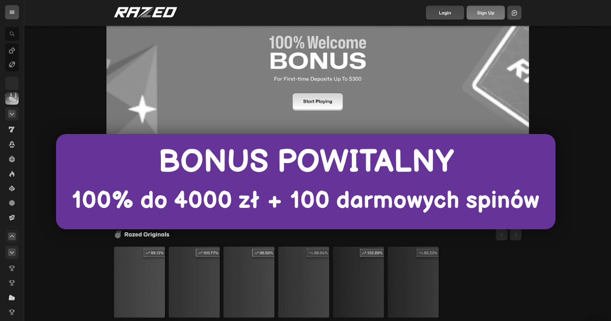 Razed Casino welcome bonus